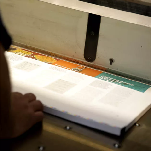 Commercial Business Collateral being Printed and Cut Commercial Business Collateral being Printed and Cut